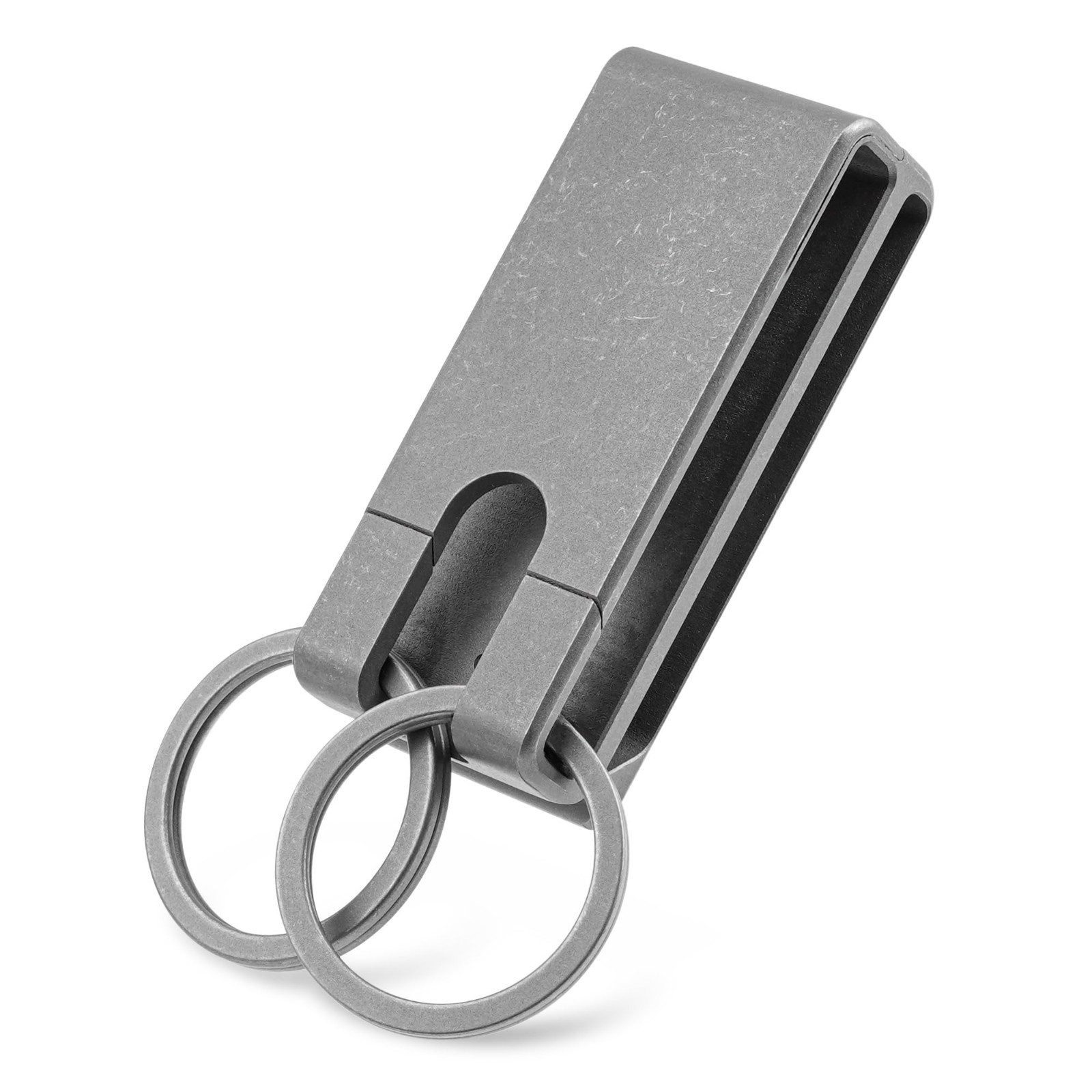 Titanium EDC Keychain Clip – One-Piece Quick-Access Key Holder for MOLLE & Belts