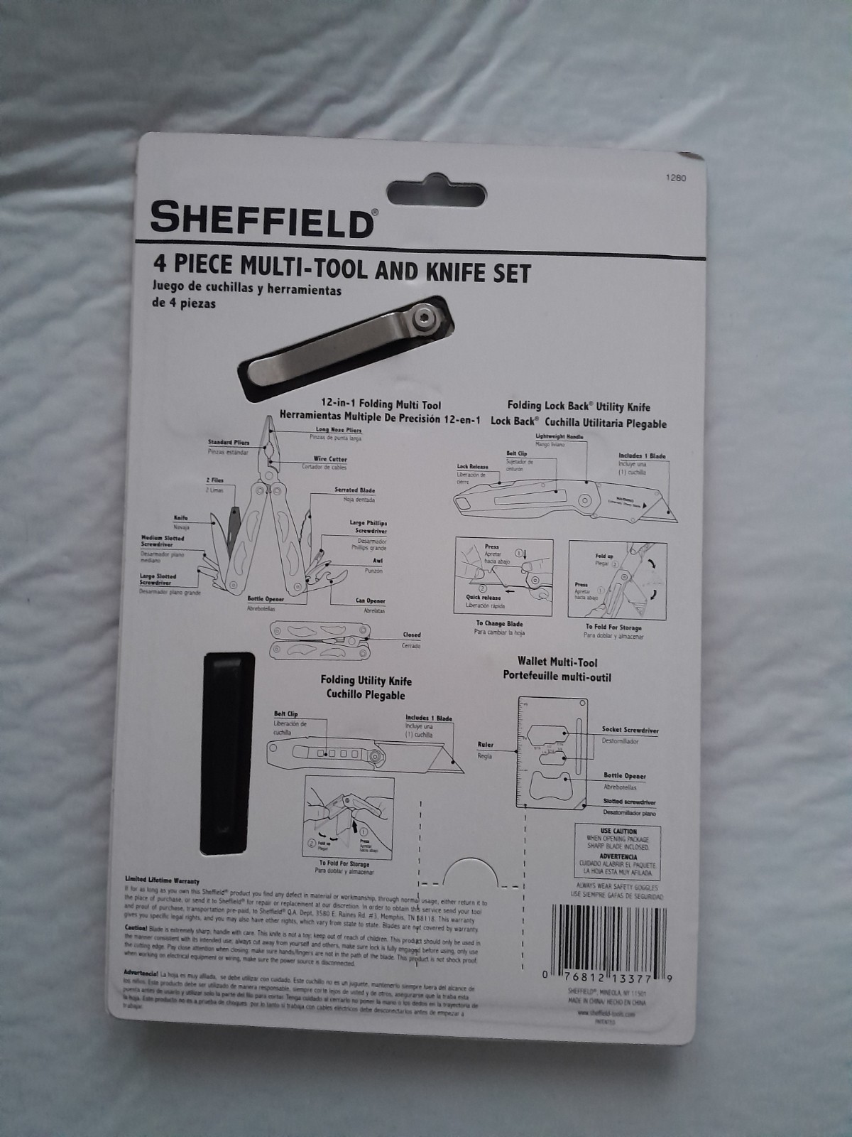 Sheffield 4 Piece Multi-Tool and Knife Set Blades Included Brand New