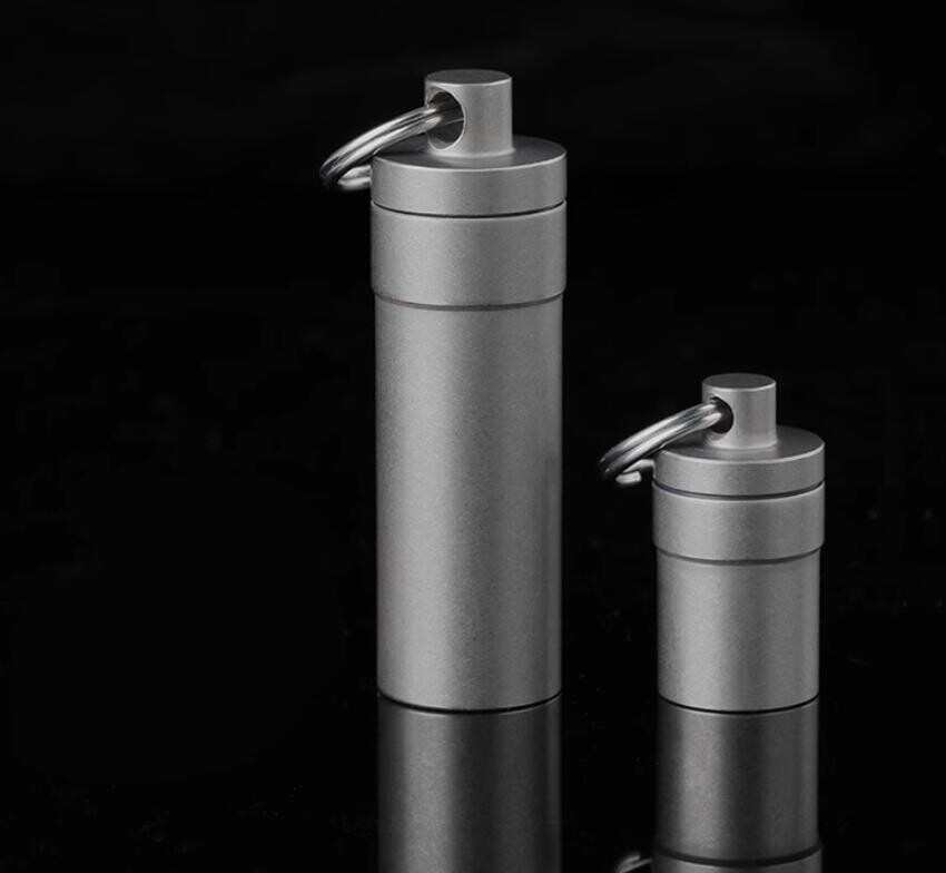 EDC Titanium Alloy Waterproof Case Pendant Box Sealed Medicine Bottle Storage