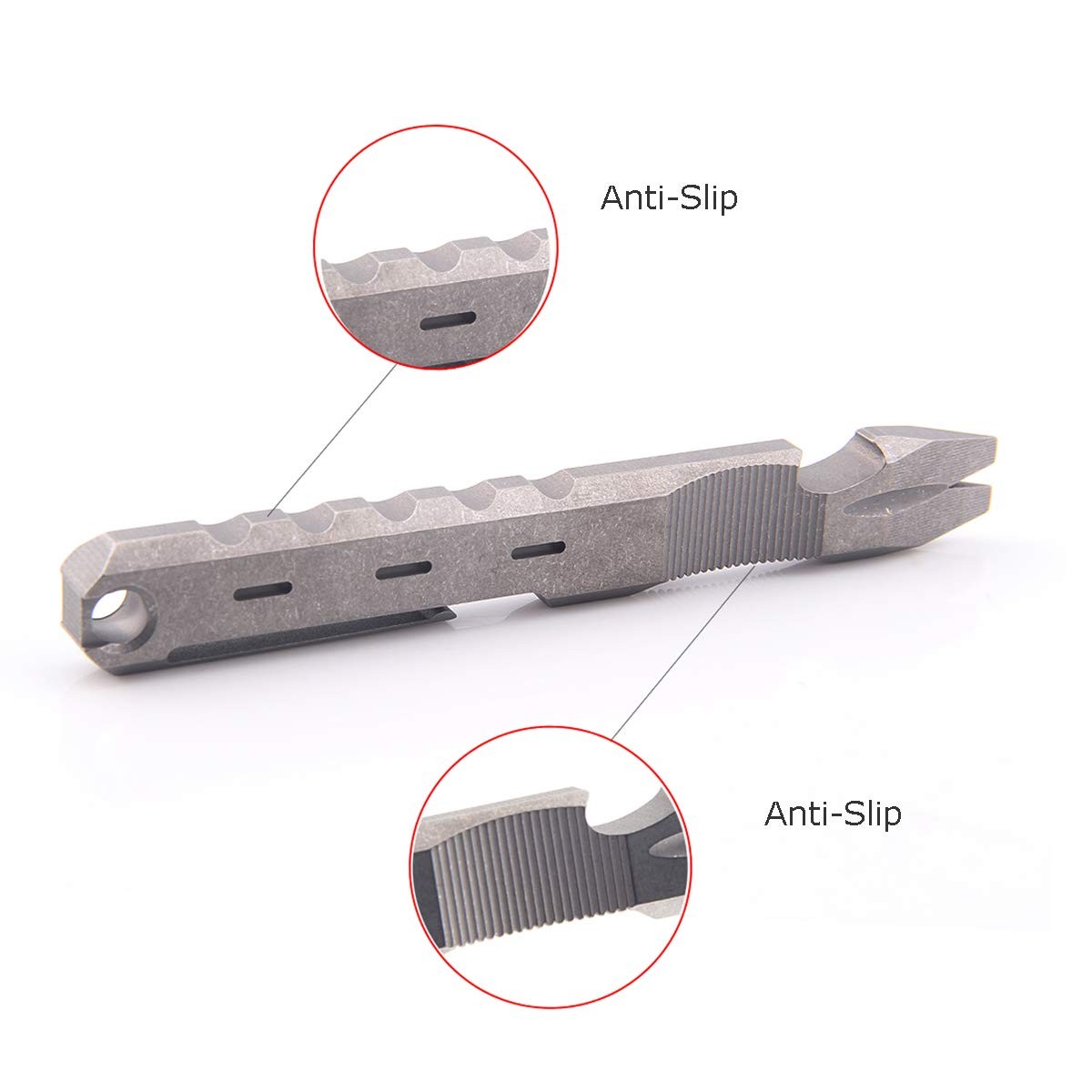 Hamans Titanium EDC Pry Bar with Nail Puller Bottle Opener Function with Pocket