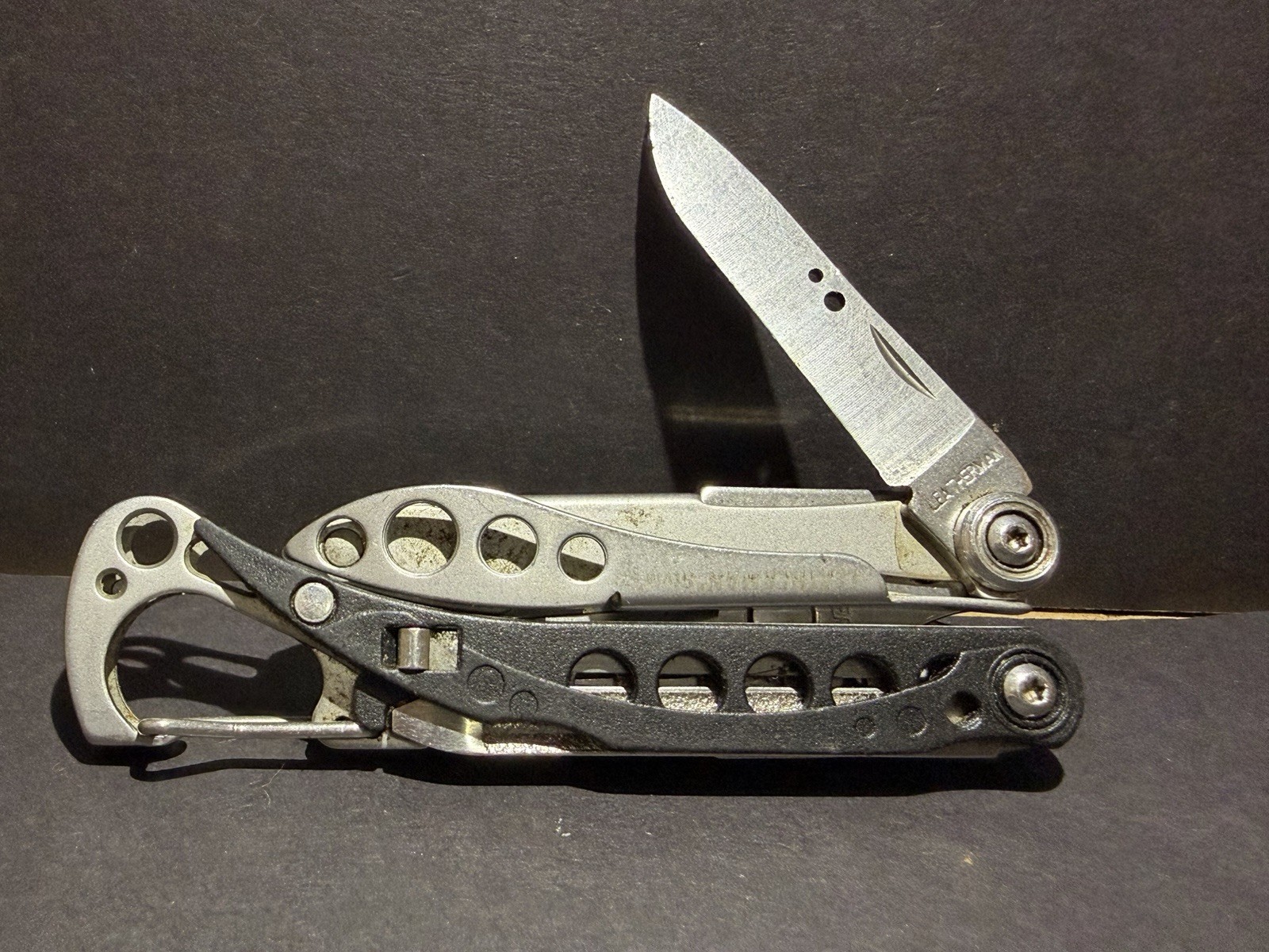 LEATHERMAN STYLE CS Black Multi-Tool Knife File Tweezer Carabiner