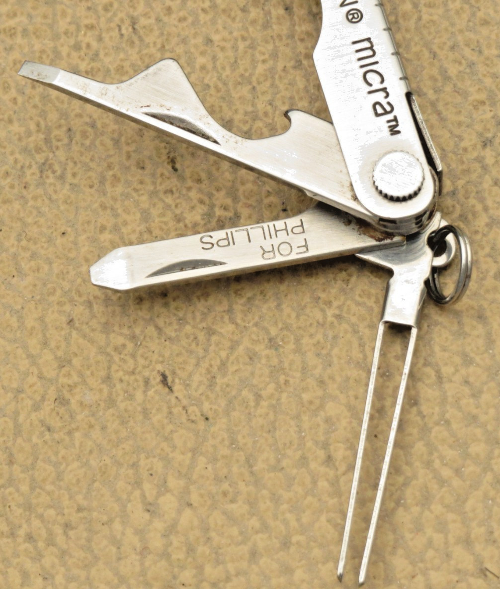 Vintage 1990’s LEATHERMAN TOOL – MICRA Keychain Pocket Sized Multools Lot of Two