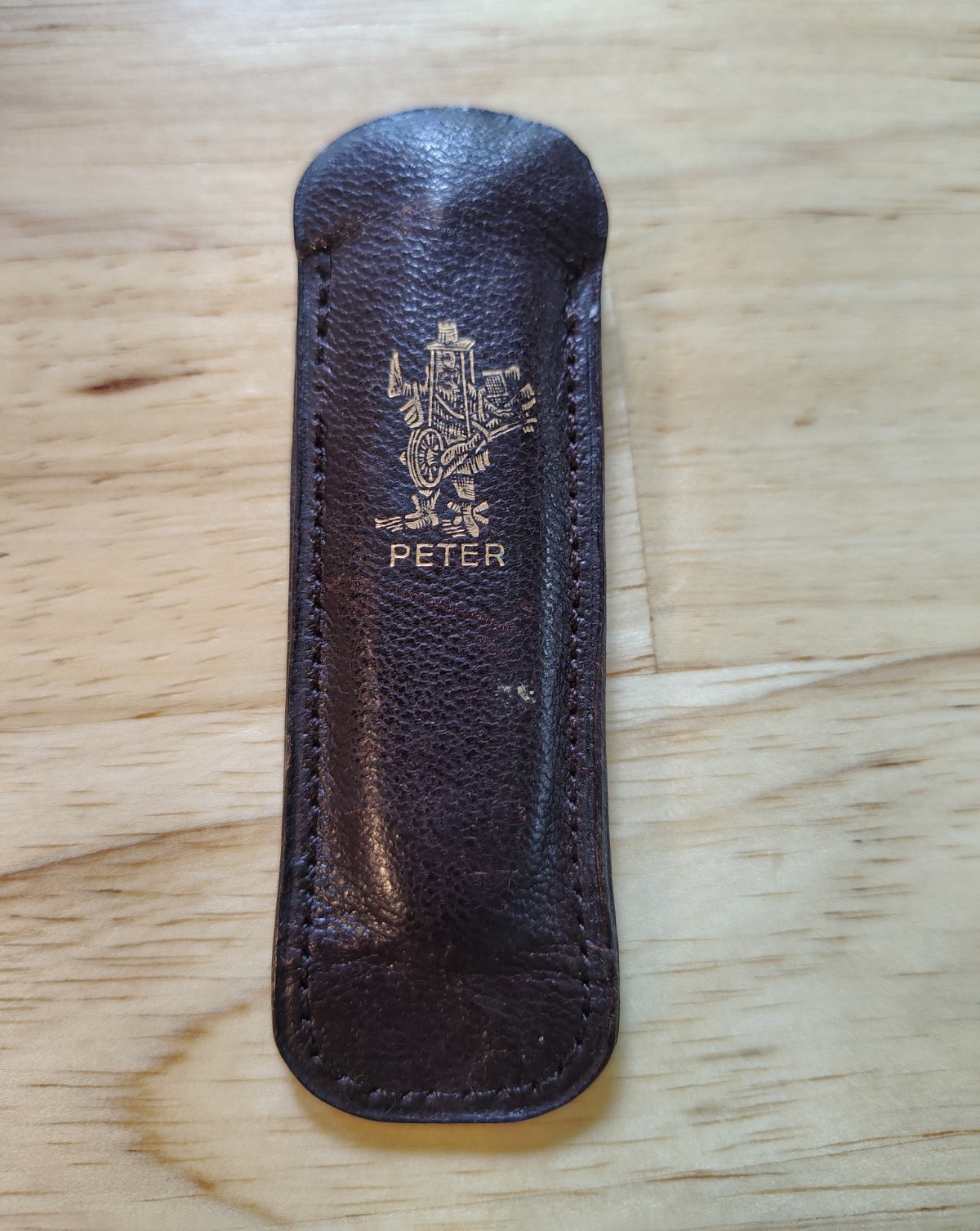 PETER Multi-Tool Pocket Knife 4 Tools w/ Scissors File, Brown Sheath Included