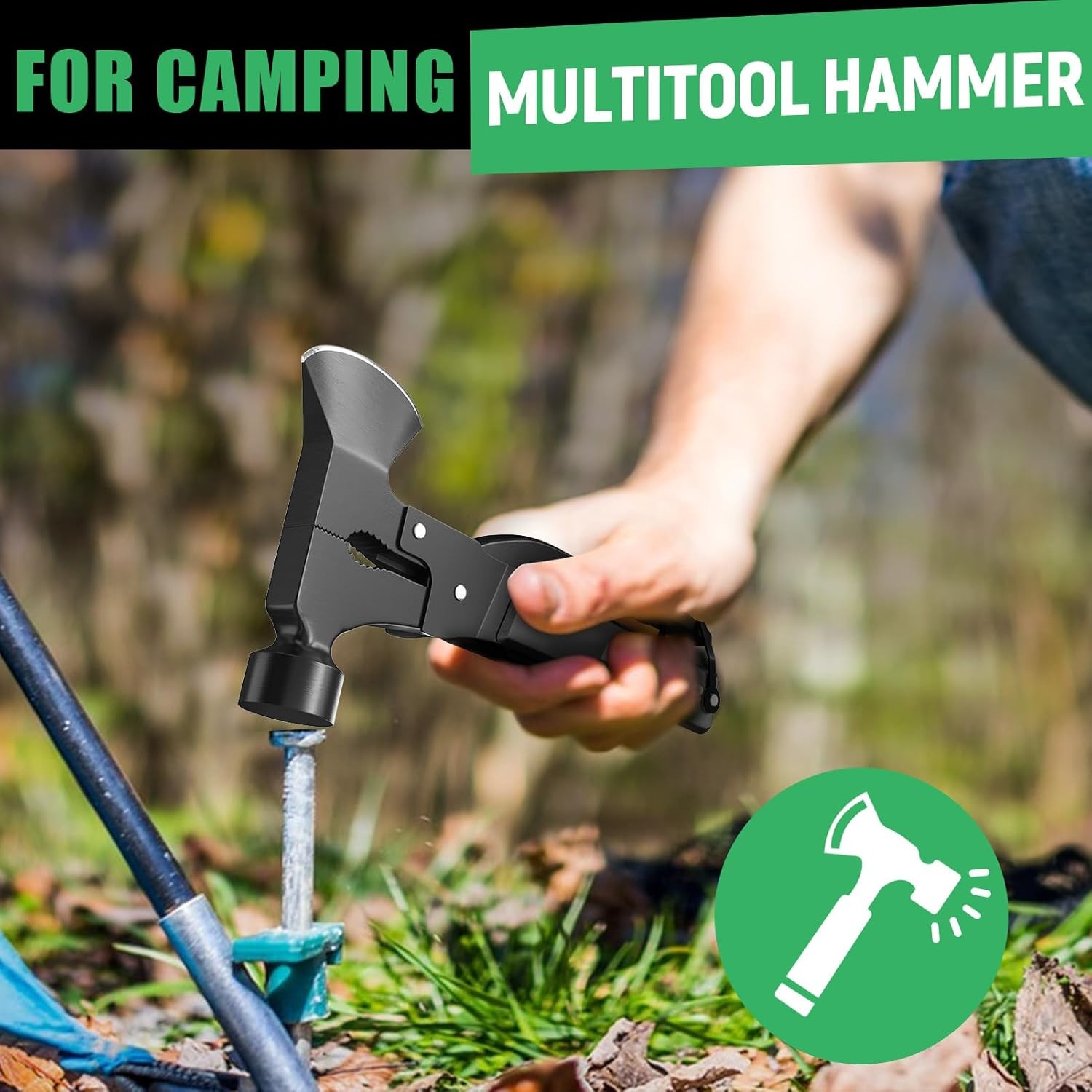 15-in-1 Multitool Axe Hatchet, Birthday Gifts for Men, Essential for Camping, Hi