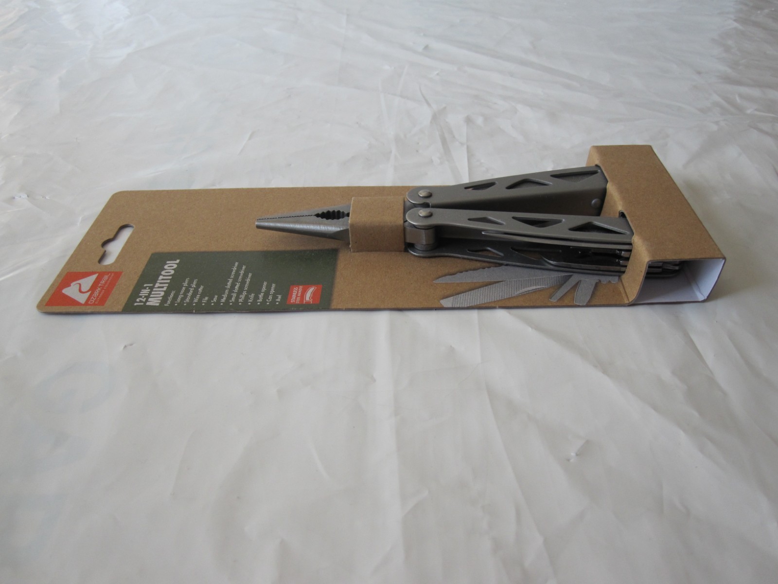 NEW Ozark Trail Camping Steel 12-in-1 Multi Tool Silver Model 6962