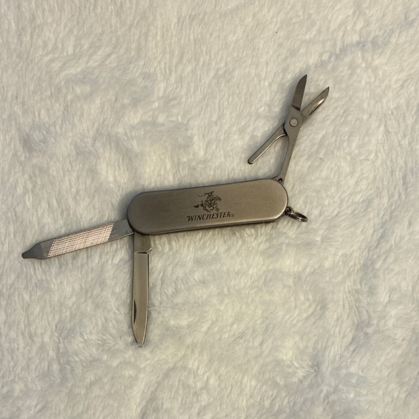 Winchester Stainless Steel 4-in-1 Multi-Tool 1.75in Blade Keyring, Silver