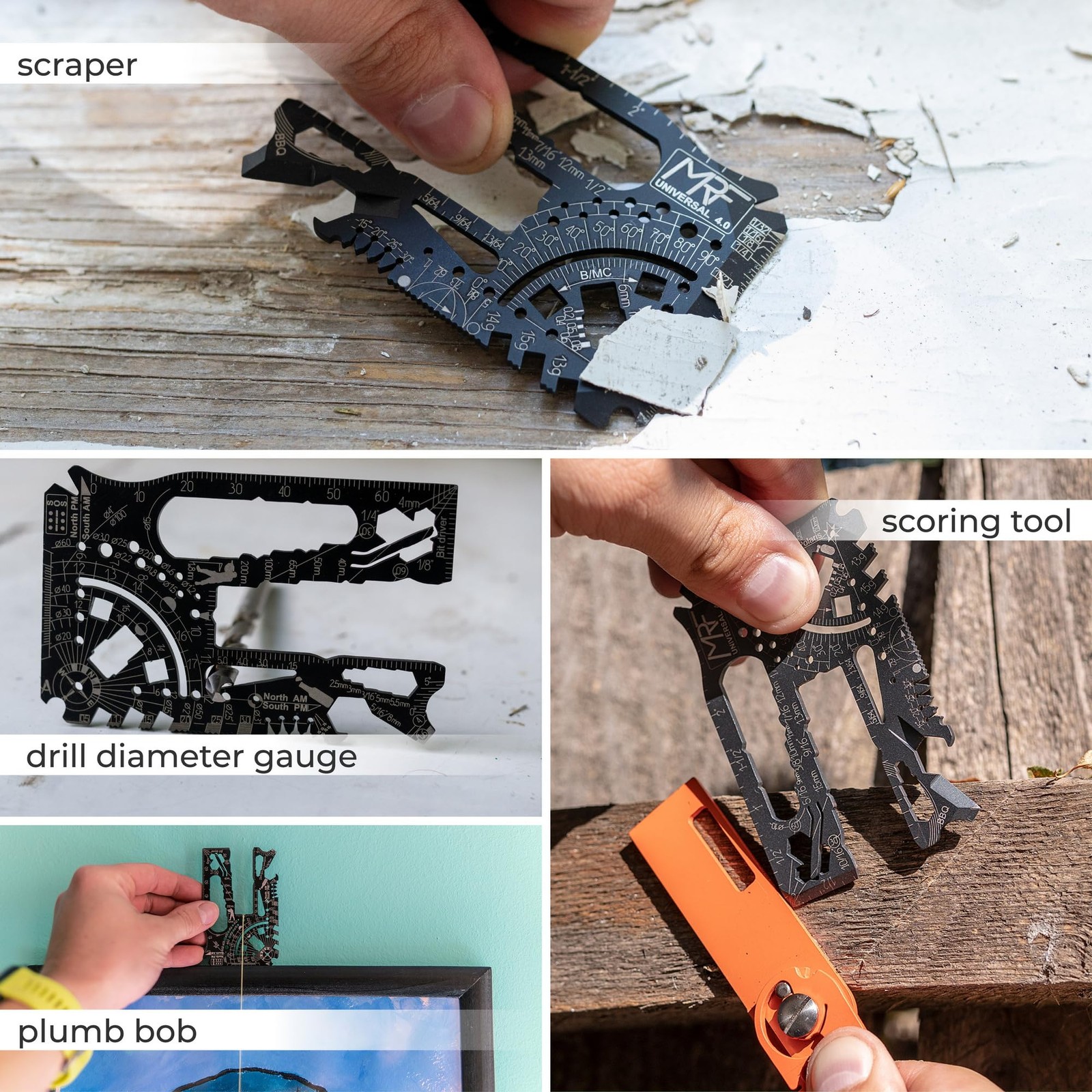 Universal 4.0 – 80+ Tools Credit Card Multitool – 440C Stainless Steel Tool C…