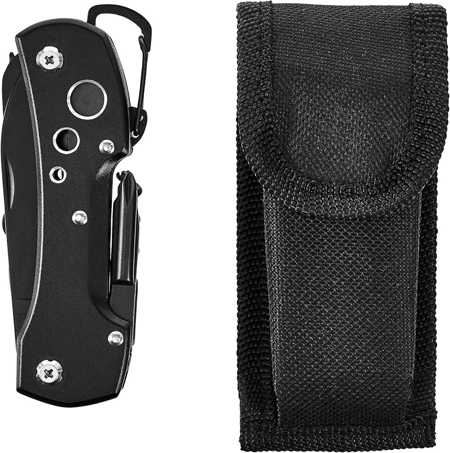 15-in-1 Stainless Steel Multitool Pocket Knife with Sheath for Hiking, Campin…