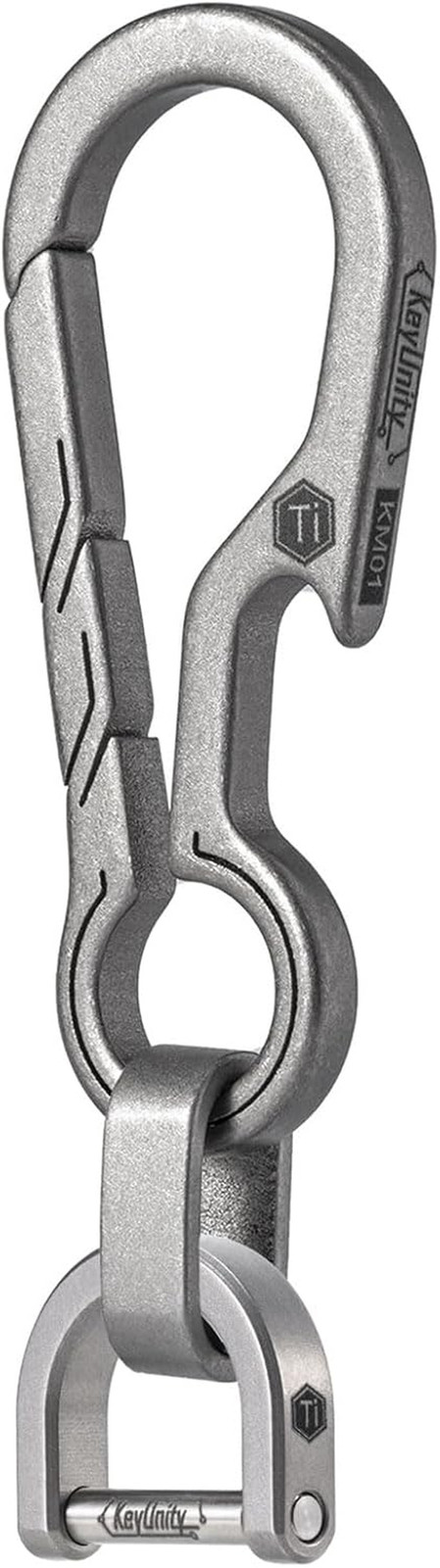 KM01 Titanium EDC Keychain Clip with Bottle Opener, Quick Release Carabiner Key