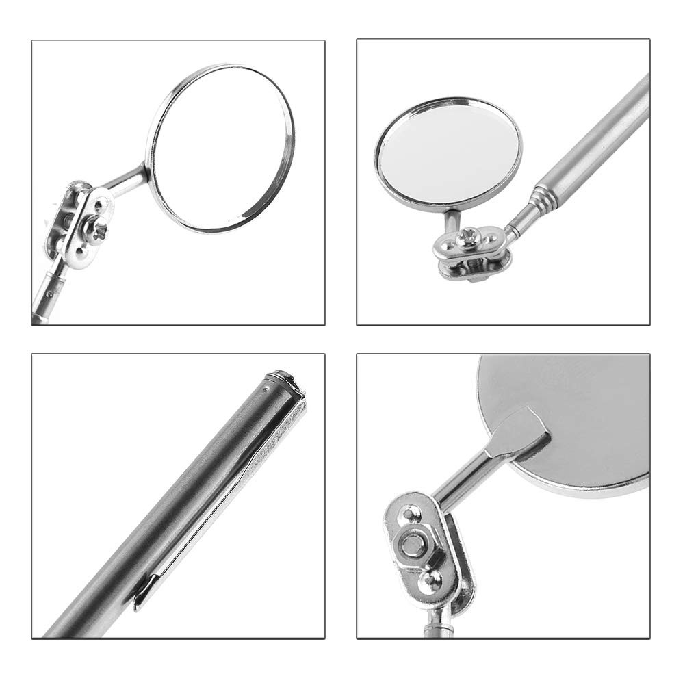 Car Inspection Mirror, Car Retractable Round Telescopic Mirror Telescopic Inspection…