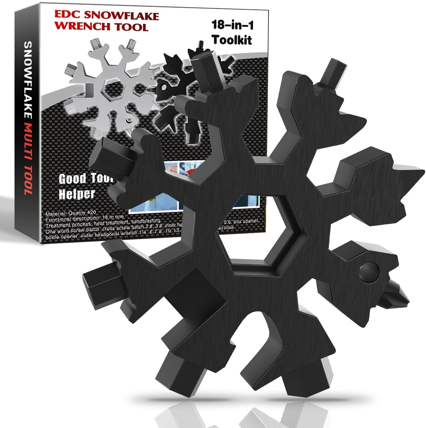 18-In-1 Snowflake Multi Tool, Stocking Stuffers for Men, Cool Camping Tool Gadge
