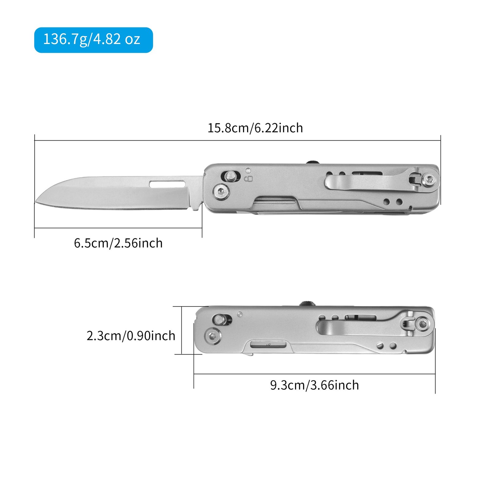 Multitools Camping, 13in1 Multifunction Folding Knife Stainless Steel with Scissors,…