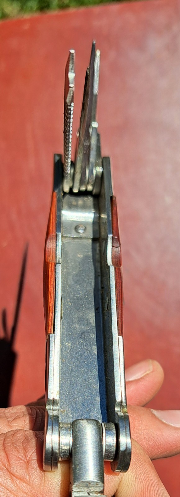 Hesco Bastion Multi-Tool Silver Stainless Steel Knife Wooden Handle