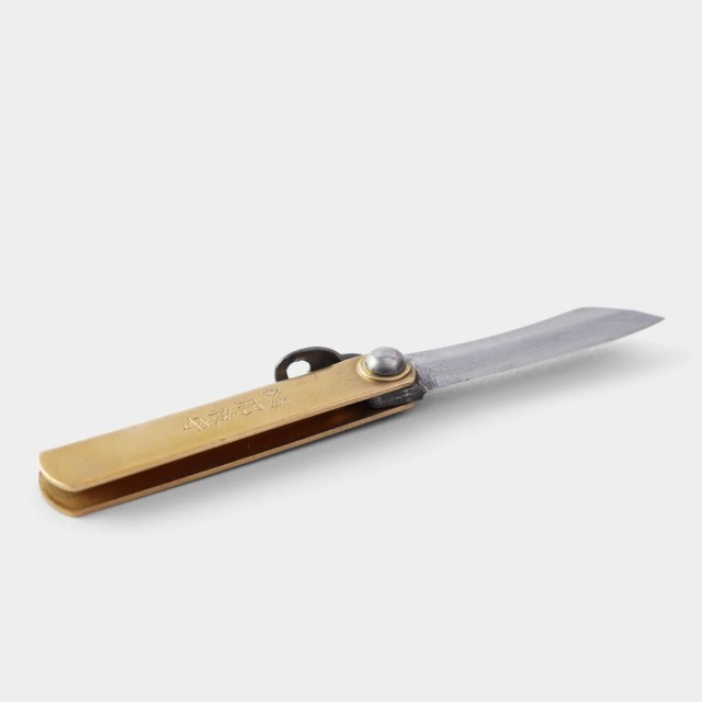 Pocket knife Higonokami brass scabbard Small size Total length 95mm
