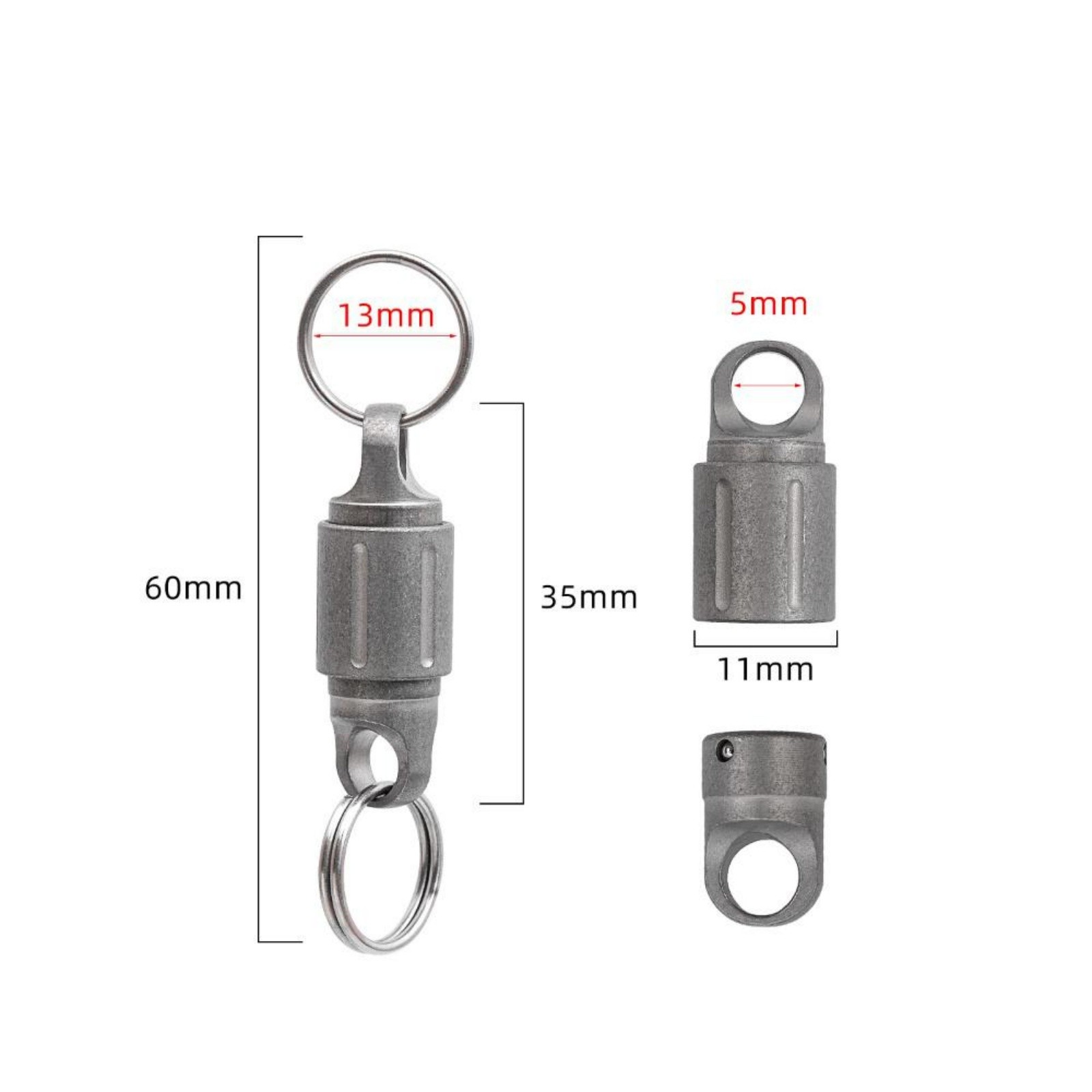 Titanium Alloy Magnetic Quick Release Keychain Connector 360° Swivel EDC
