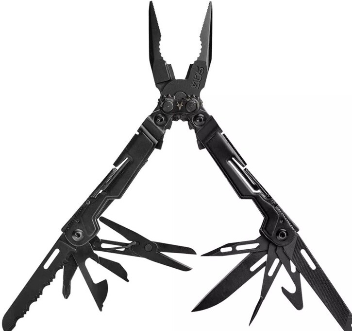 SOG PP1002-CP PowerPint Multi-Tool (Black) with 18 Tools