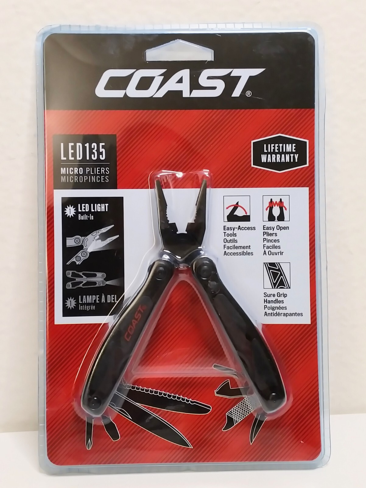 Coast LED135 14-Tool Micro Pliers with Built-In LED Light Color: Black