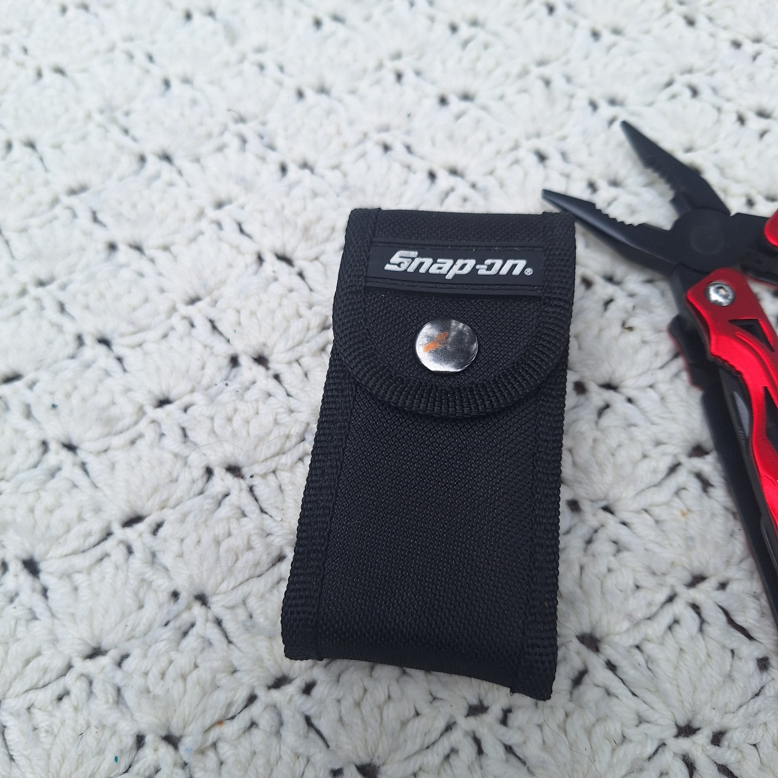 Snap On Stainless Steel Red Pocket Multi-Tool 9-in-1 w/ Case Sheath