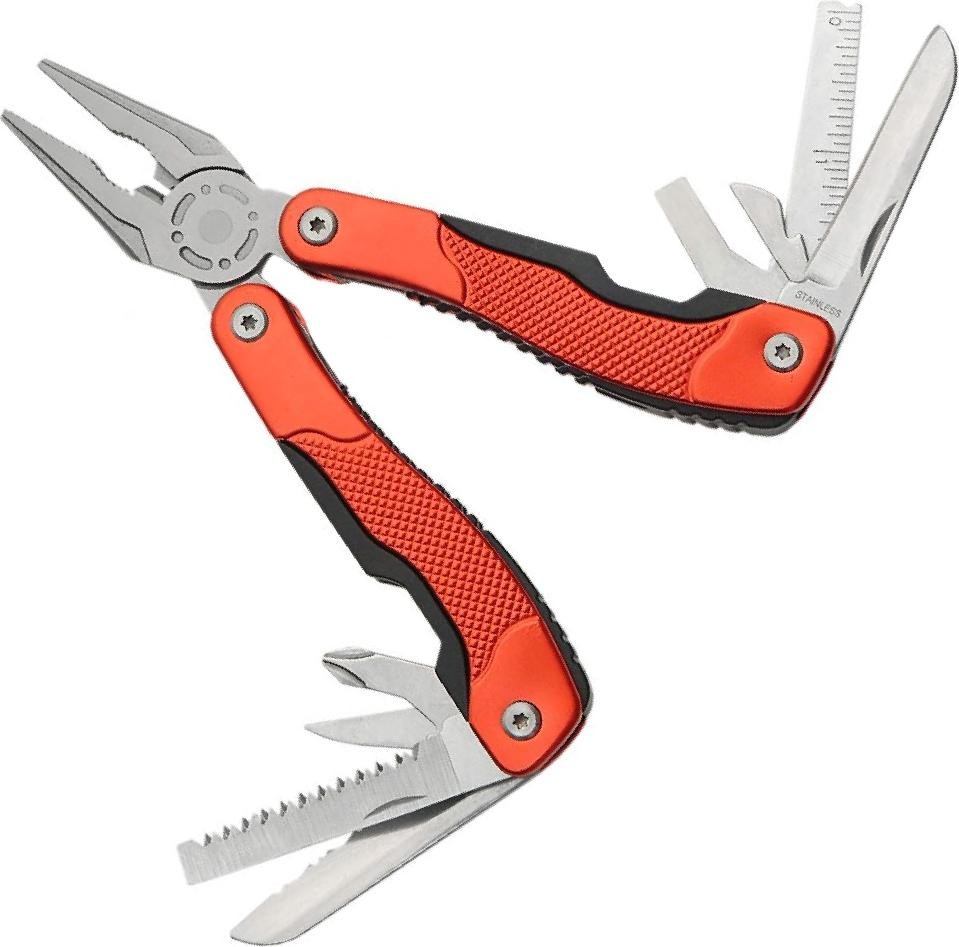 Multitool | Red 13-Tool Folding Pocket Knife 4in Closed + Black Belt Sheath