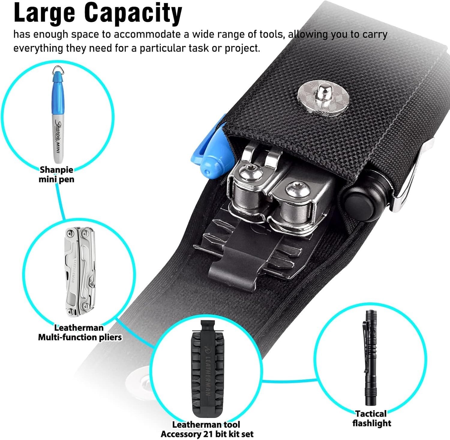Multitool Sheath Compatible with Leatherman EDC Belt Organizer Tool Holster Pouc