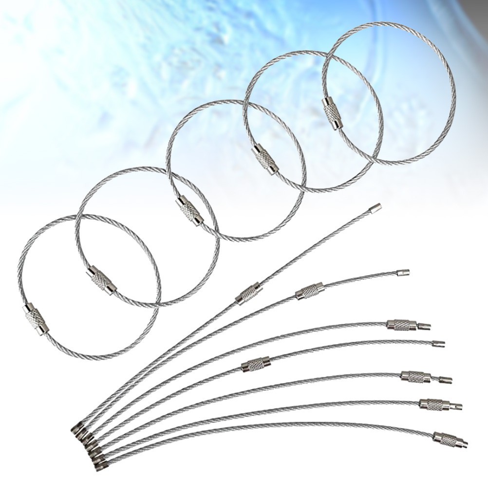 24 Pcs Stainless Steel Wire Keychains Heavy Duty Wire Chains Key Rings