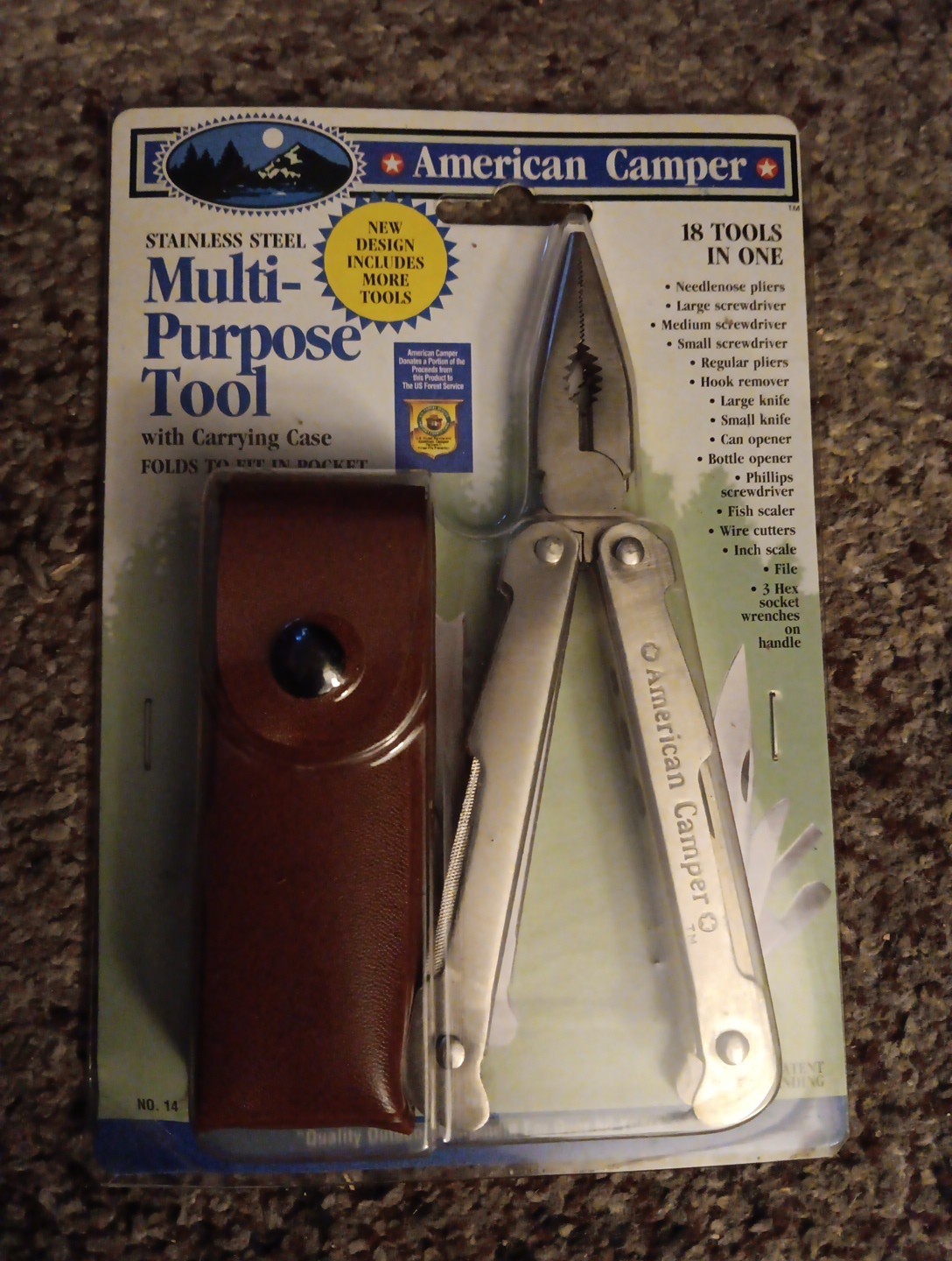 American Camper Stainless Steel No. 14 Multi-Purpose Tool with Carrying Case NOS