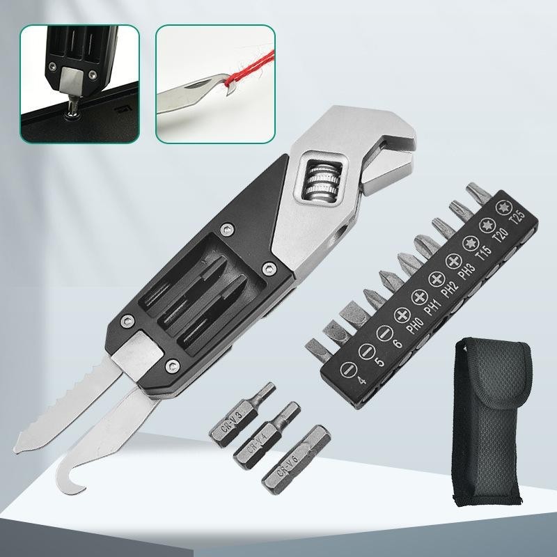 Destornillador Hexagonal 8 en 1 – Herramienta EDC Plegable con Llave de Acero