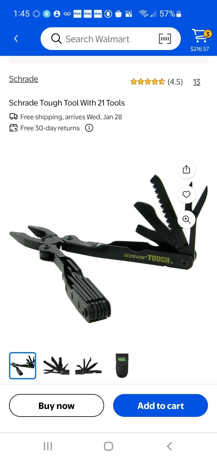 Schrade Tough Combo Multi-Tool&Knife Set●Brand New In Package●Dated 2010●W/Pouch