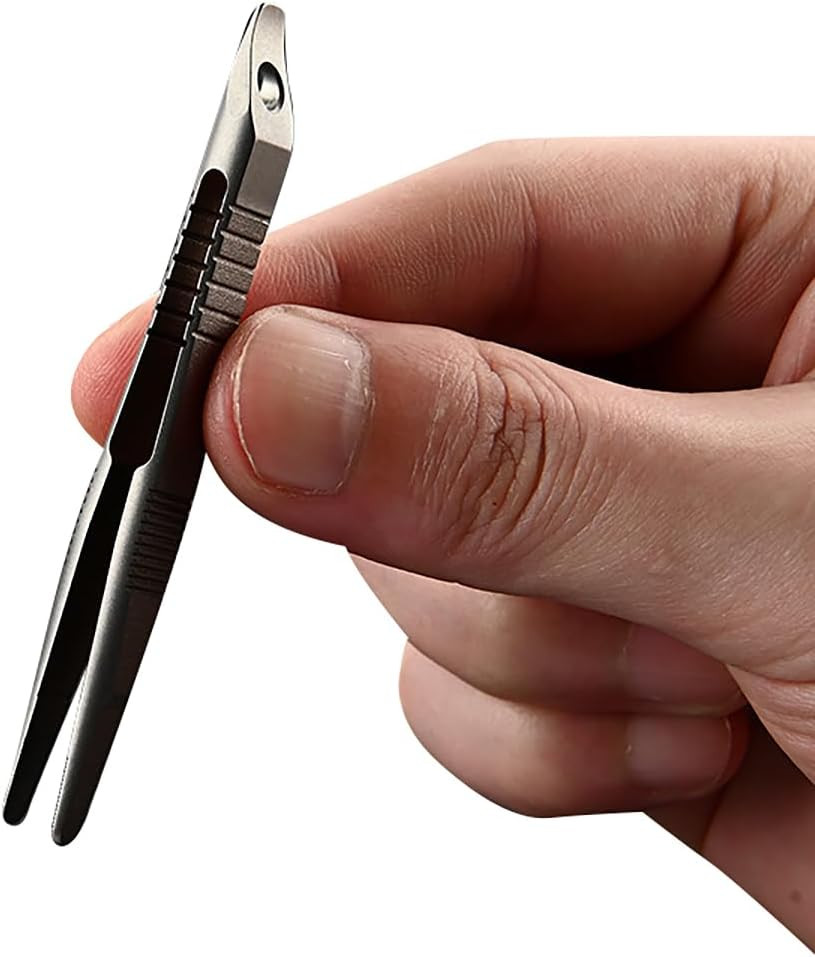 Titanium Tweezers EDC TC4 3.15 Inch Ultralight Non-Magnetic Precision Splinter