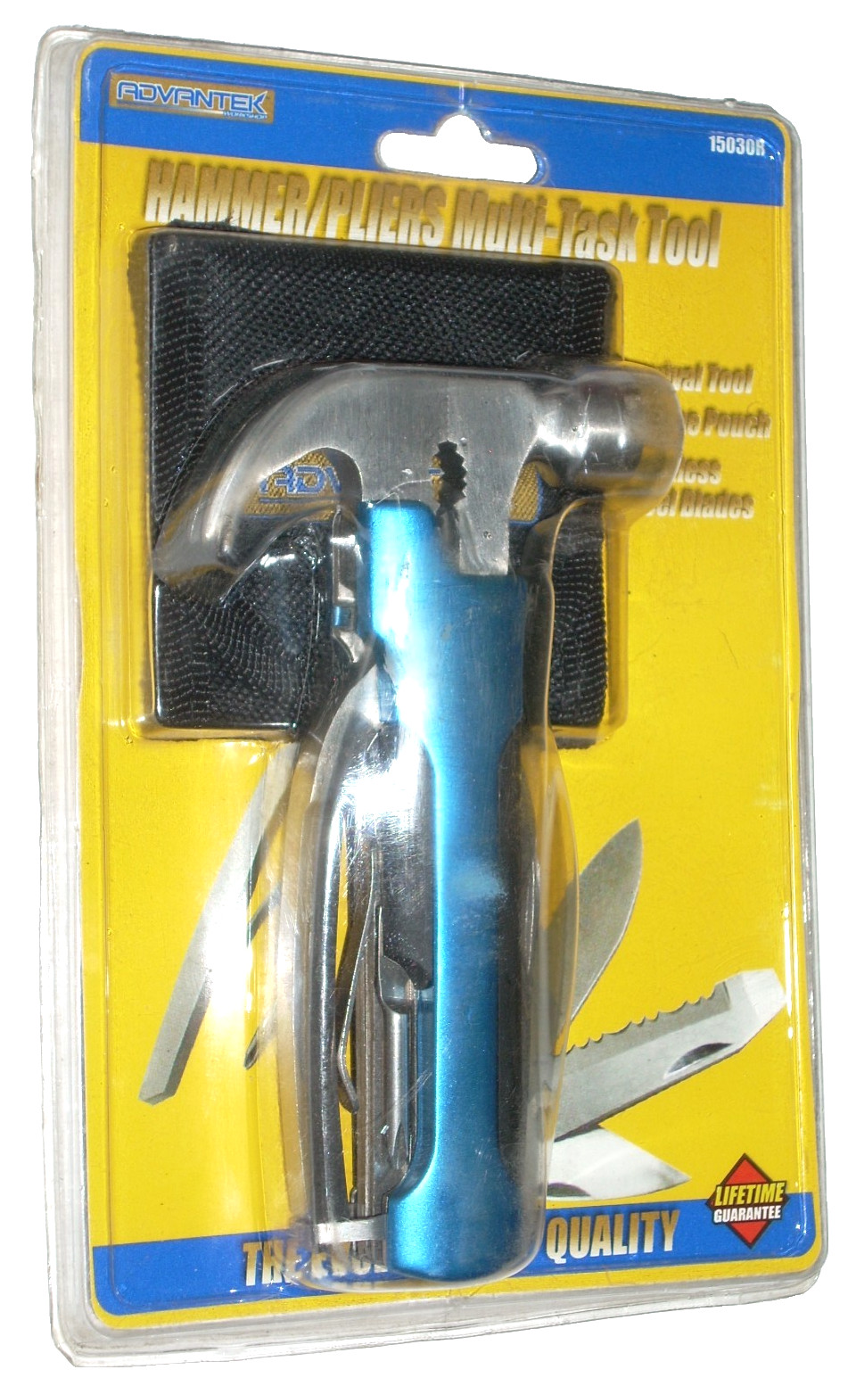 Advantek 15030R Hammer Pliers Combination Knife Multi-Task Tool SS Blades w Case