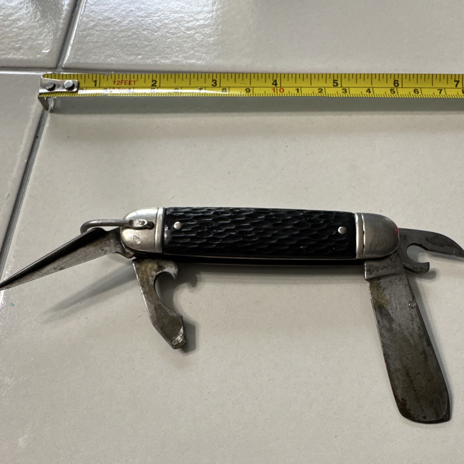 Colonial Forest-Master 5-Tool Multi-Tool Pocket Knife 3in SS Blade Black