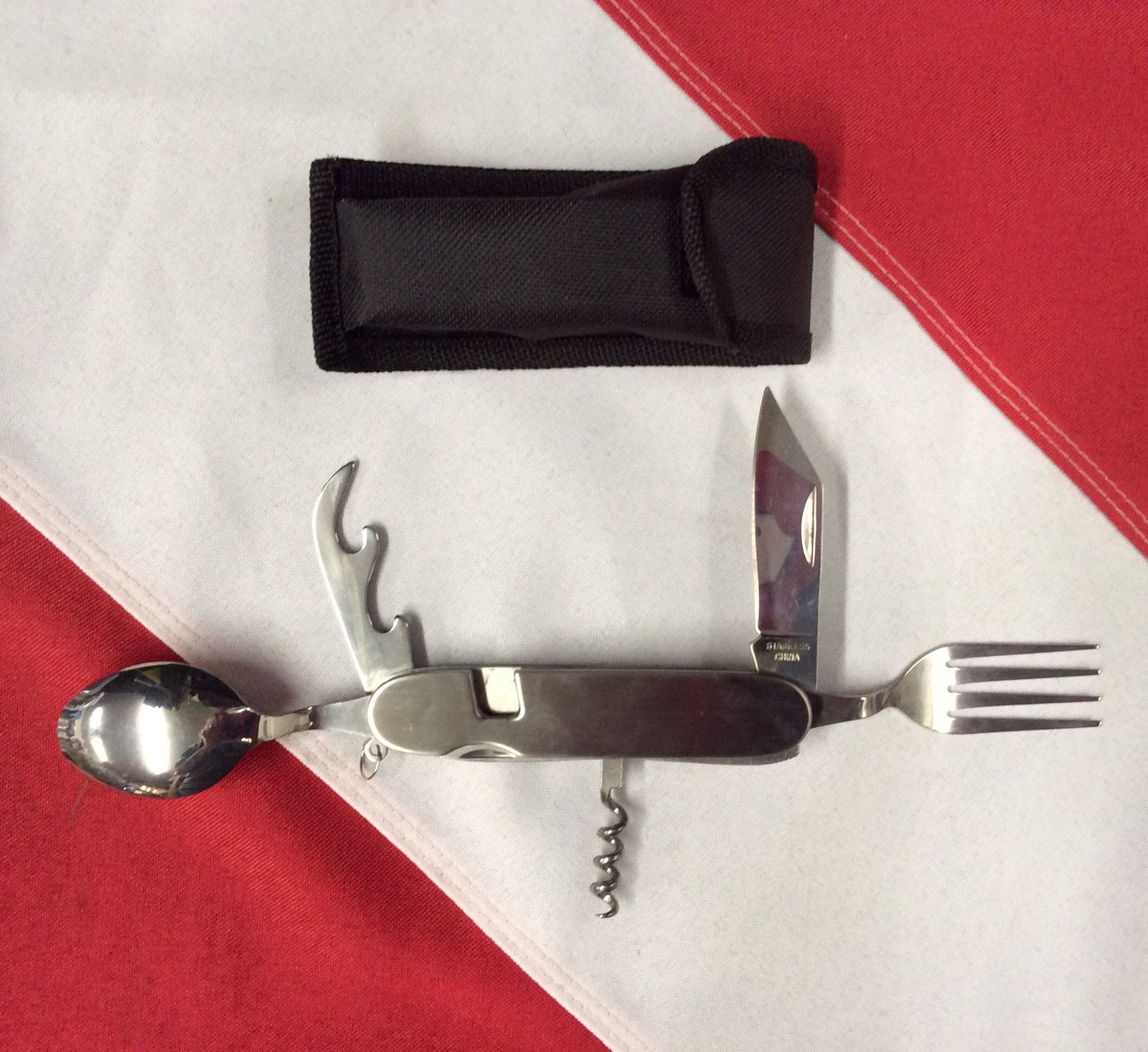 Fork knife spoon corkscrew canopener emergency prepper bug out bag MayDay camp
