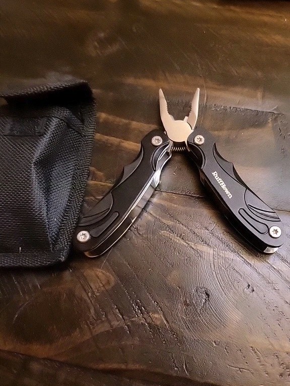 L@@k!!! Ruff Hewn Black Multi Function Pocket Knife Tool Gadgets – 10 Tools