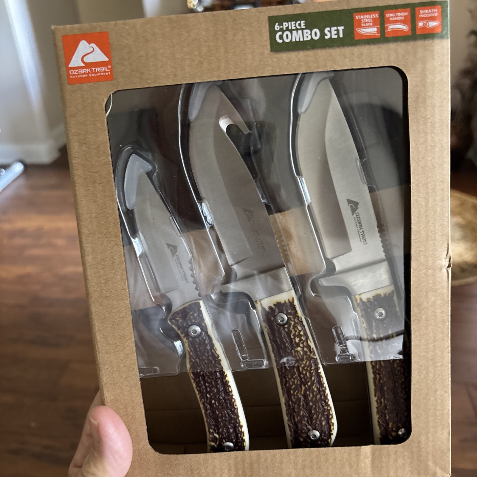Ozark Trail 6 Piece Knife Combo Set With Sheaths Stainless Steel Outdoor Trail