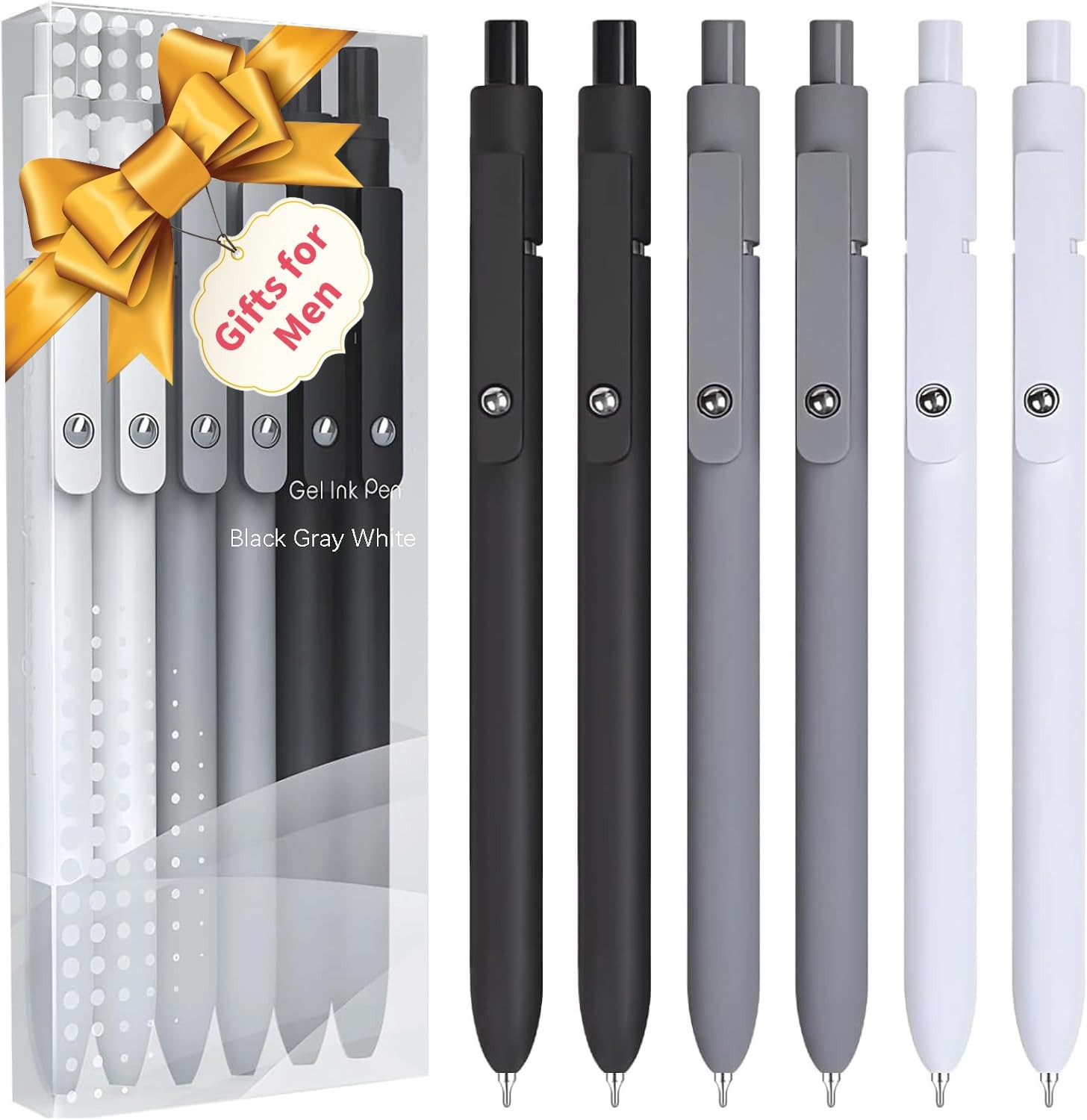 6Pcs Gel Pens, 0.5MM Black Gel Ink Pen Fine Point Smooth Writing Pens, Colleg…