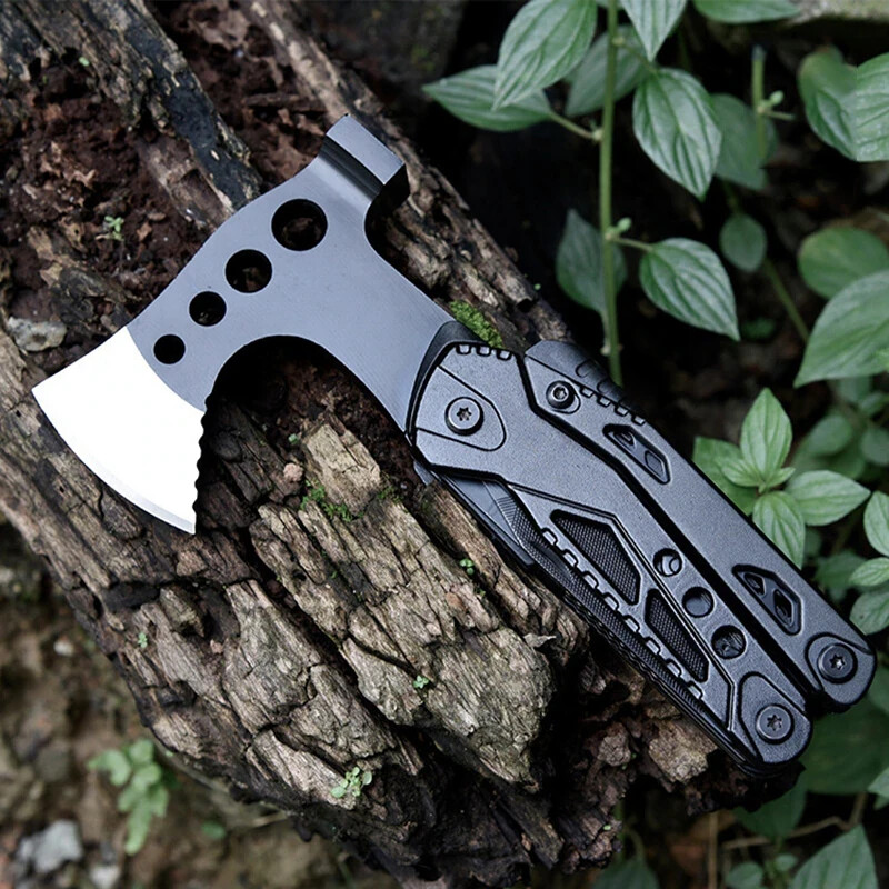 Multi Function Purpose Axe Hammer Tool Knife Camping Hatchet Survival Outdoor