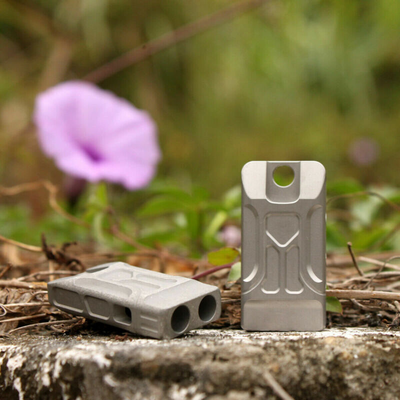 Twin Tubes SOS High Frequency Titanium Alloy Whistle Outdoor Survival EDC Tool