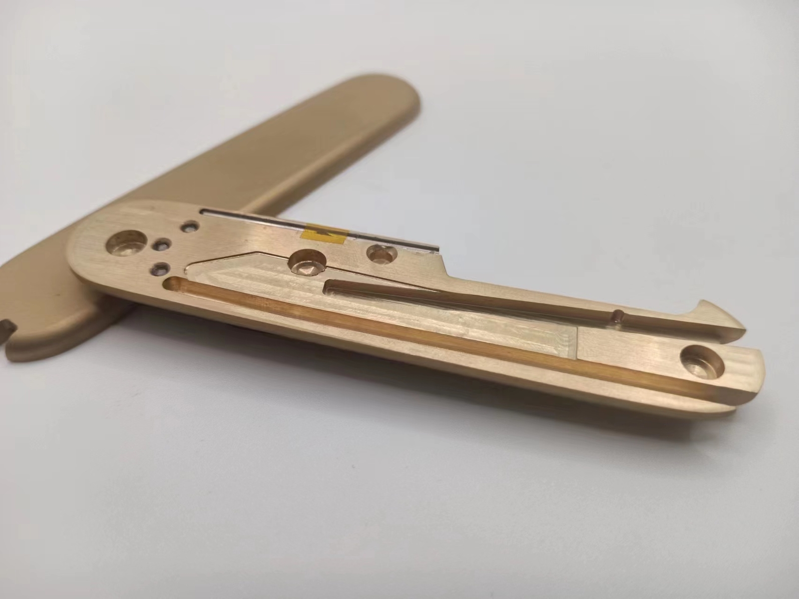 New 1 Pair Brass Handle Scales +Back Clip for 91mm Victorinox Swiss Army Knives