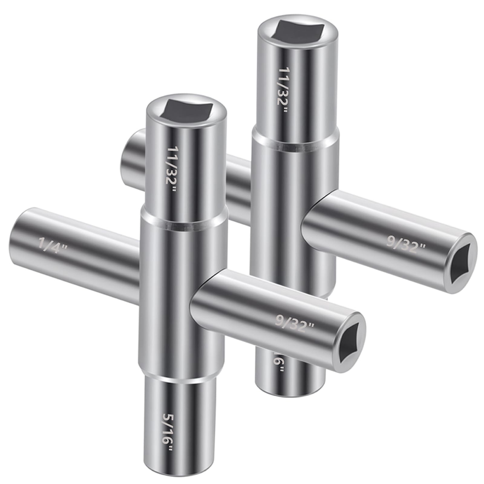 2 Pack 4-Way Sillcock Key Set Utilities Key Steel Sillcock for Valve Faucet