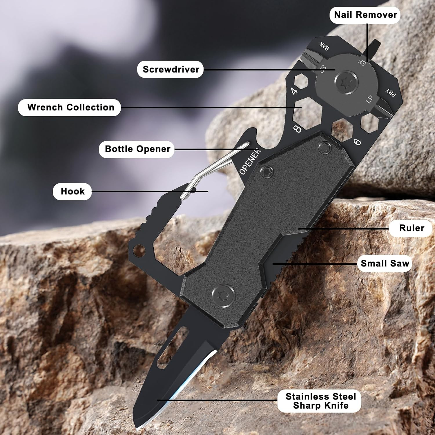 Cool Men Gift Ideas for Him – Fathers Day Dad Gifts Multitool Pocket Knife, Uniq