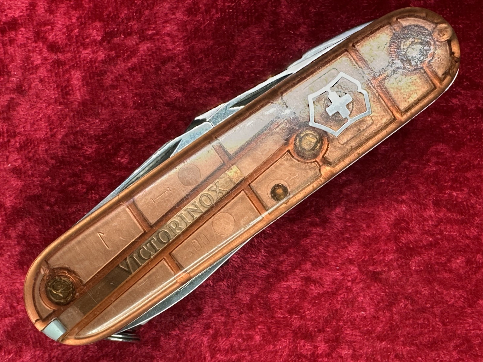 Victorinox SwissChamp Amber Orange Brown Transparent Swiss Army Knife Vintage