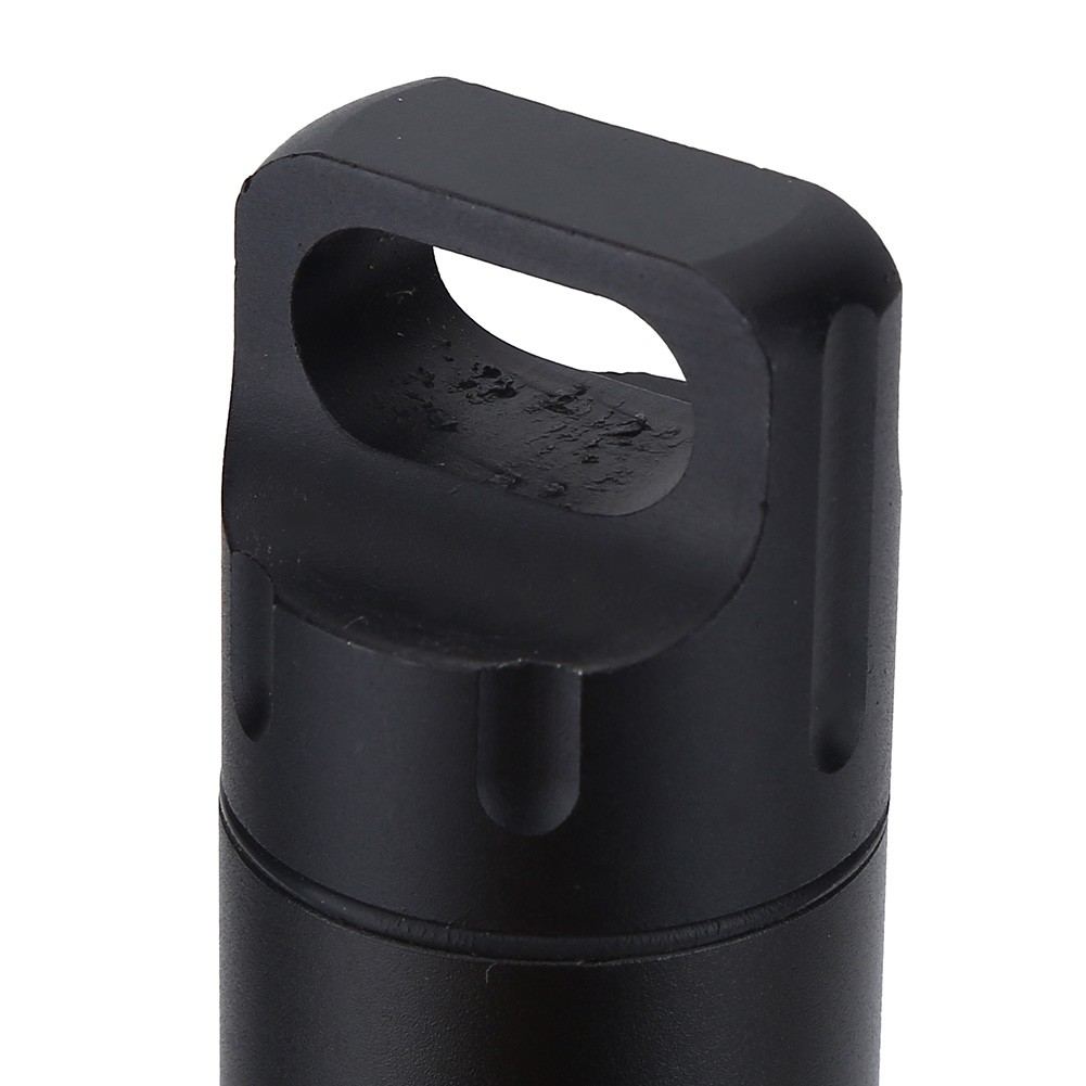 Waterproof Aluminum Pill Box Case Organizer Outdoor Medicine Holder (Black) CX4