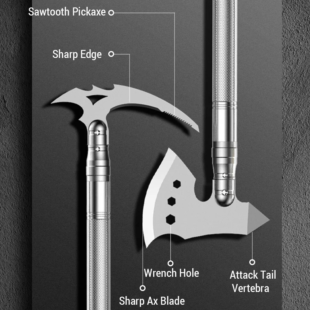 Survival Multi Tool Kit Car Emergency Multifunction Purpose Set Axe Shovel Pick
