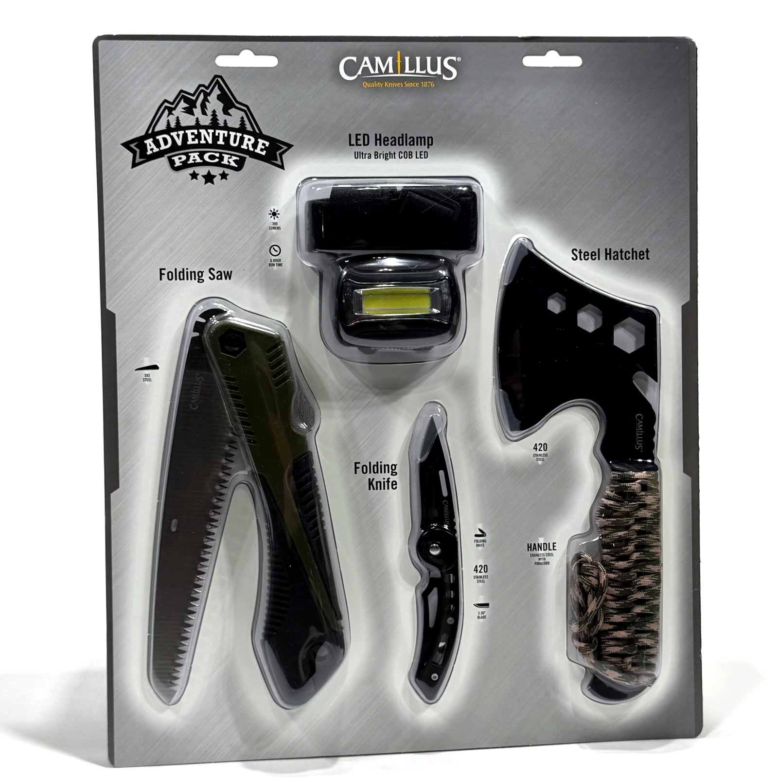 CAMILLUS 4 Piece Adventure Pack Camping Tool Set NEW