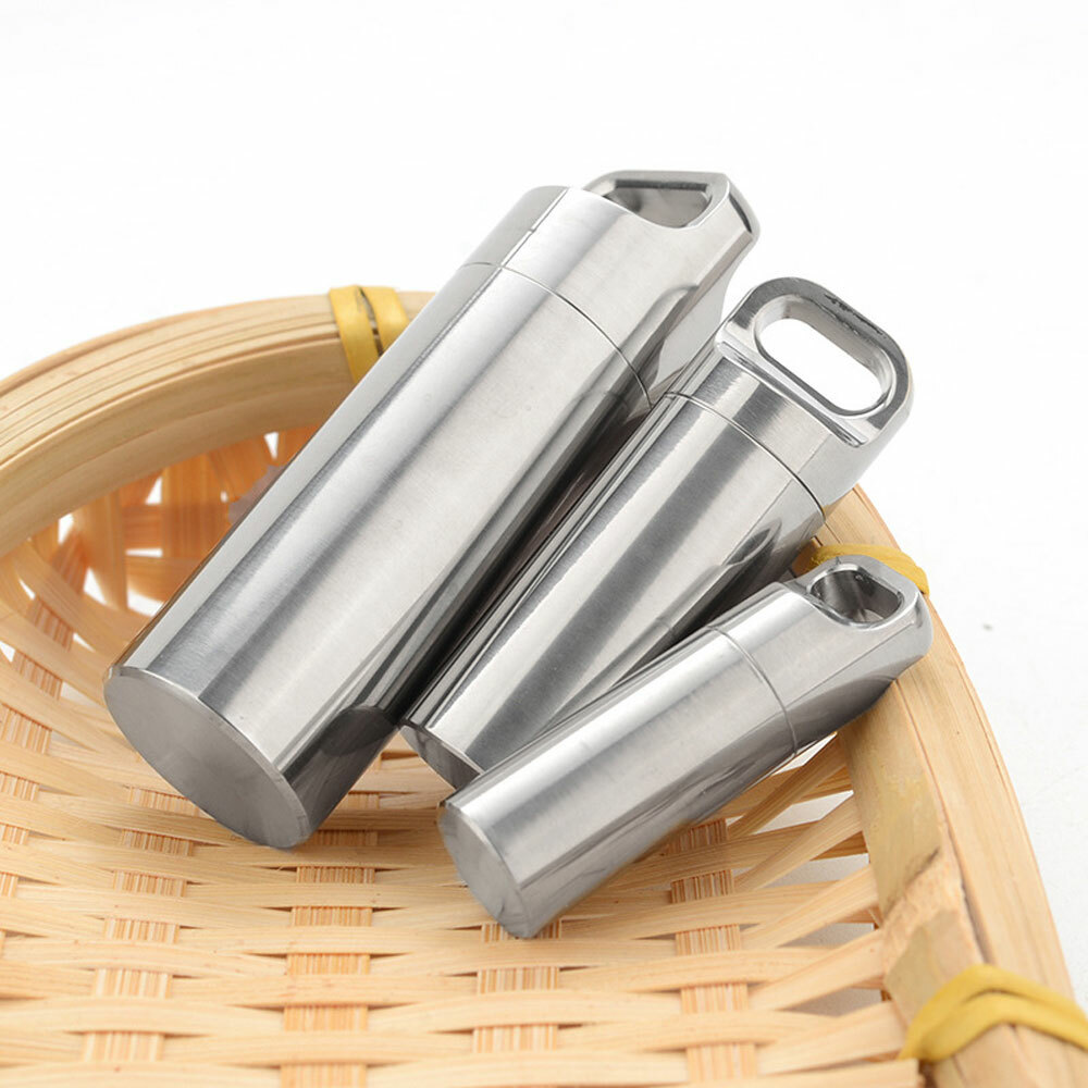 EDC Titanium Multi Tools Waterproof Portable medicine Bottle Key Pendant Box Set