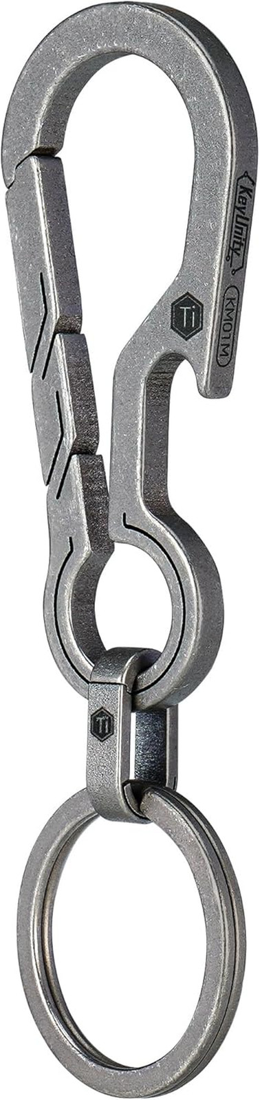KM01 Titanium EDC Keychain Clip with Bottle Opener, Quick Release Carabiner Key