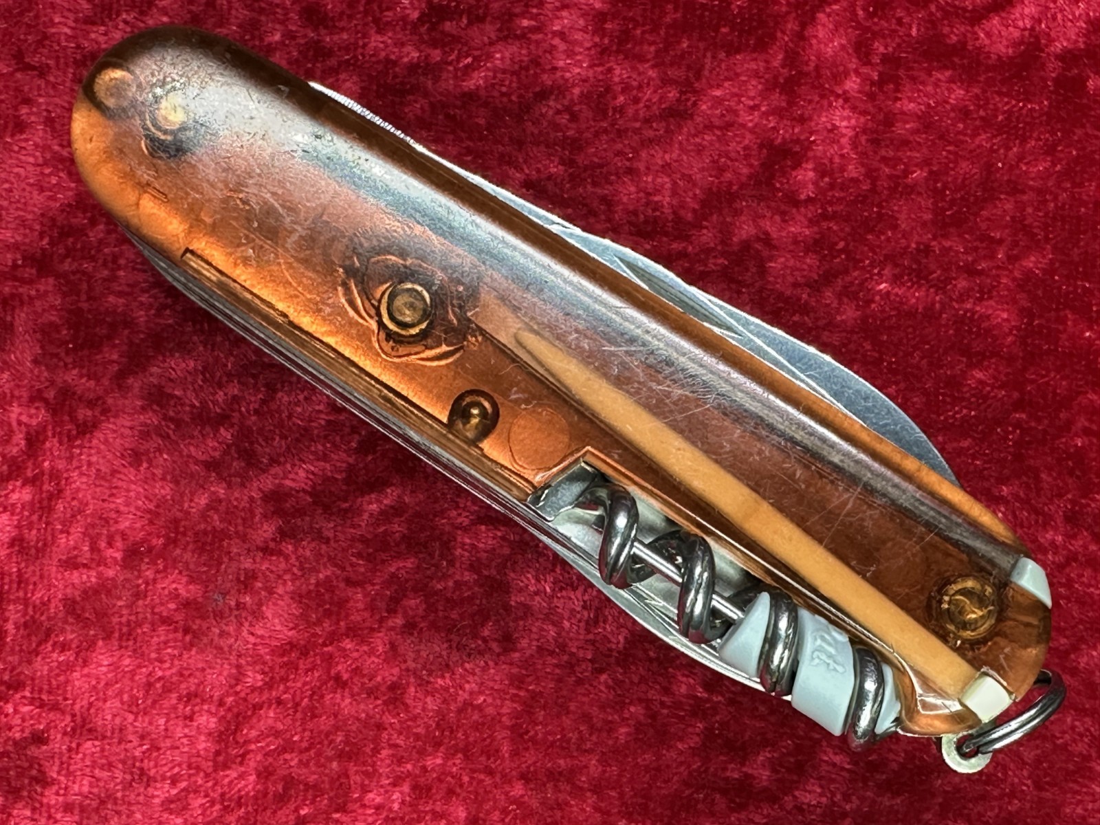Victorinox SwissChamp Amber Orange Brown Transparent Swiss Army Knife Vintage