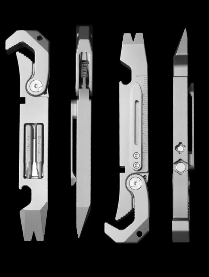 New TC4 Titanium Crowbar Pry Bar Wrench Spanner Bottle Opener Clip Quality Tool