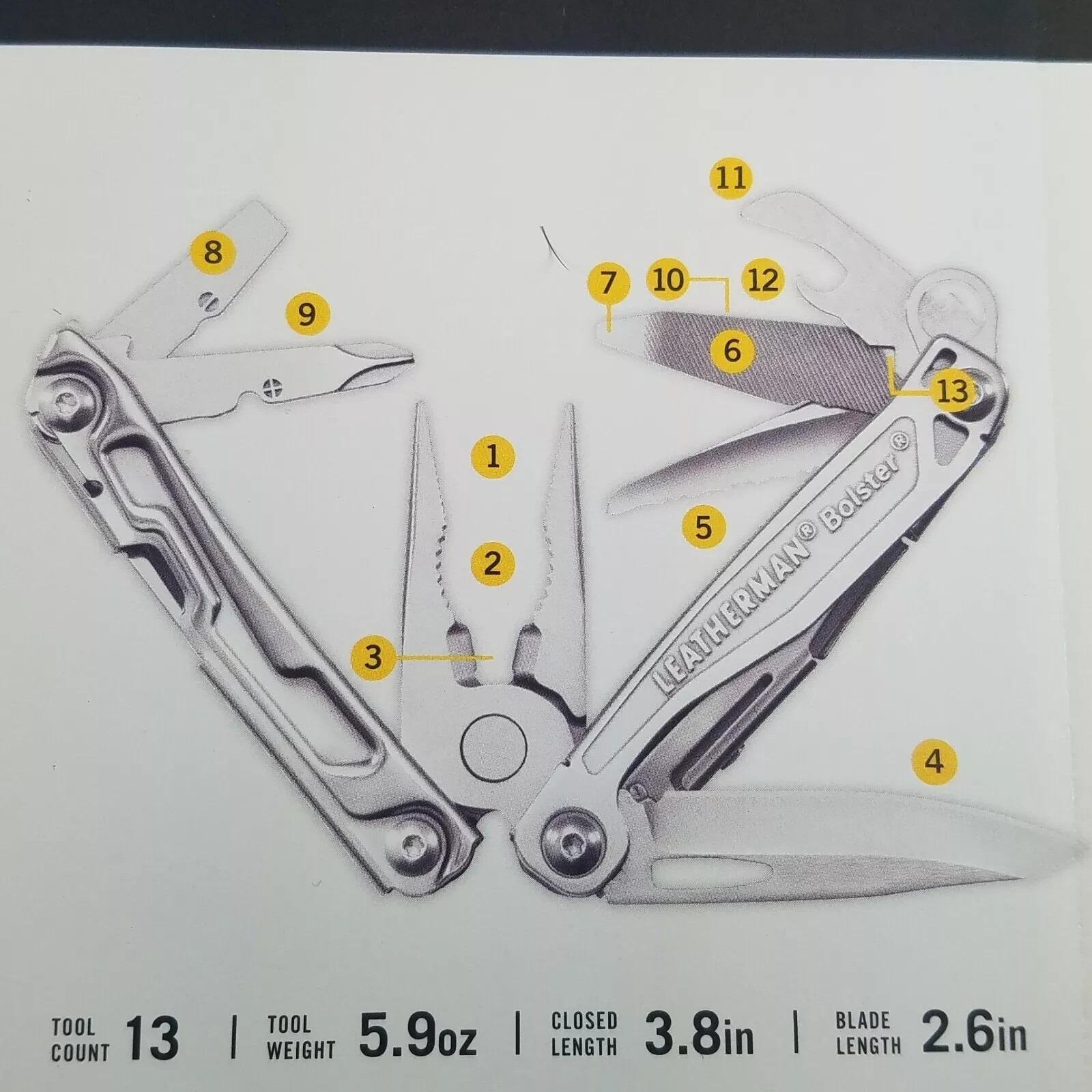 LEATHERMAN BOLSTER Multi Tool Pliers Pocket Knife & Nylon Sheath NEW