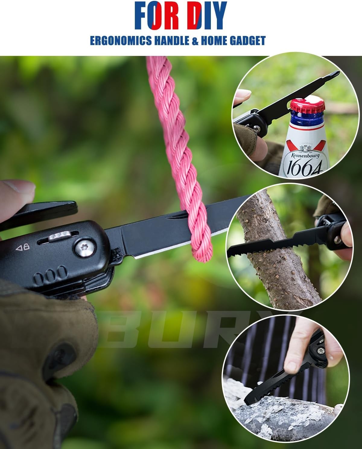 BIBURY Valentines Day Gifts for Him, 12 in 1 Multitool Hammer with Snowflake Too